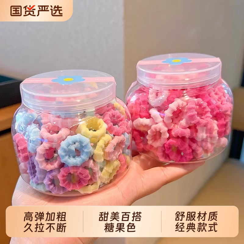 爆款日系多巴胺基础拇指圈儿童不伤发高弹力皮筋头绳宝宝女童彩色