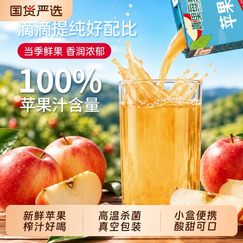真果每刻儿童户外烧烤苹果汁饮料