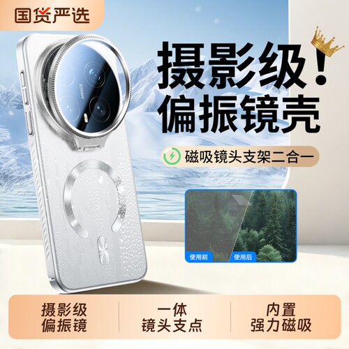 偏光镜磁吸磨砂镜头全包支架外壳