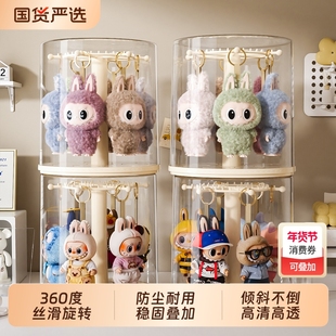 labubu展示盒拉布布盲盒收纳展示架挂件搪胶娃娃手办柜泡泡玛特