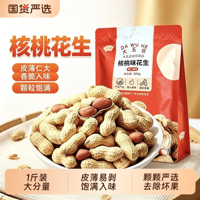 核桃味炒花生500g小零食