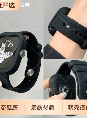 适用红米watch6/5/4表带小米手环9pro尼龙编织磁吸扣手表带8pro运动透气redmi腕带高级感ins秋冬款硅胶壳黑色