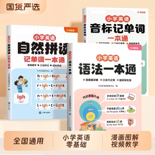 自然拼读英语教材小学英语语法一本通和音标记单词大全入门自学零基础小学生口诀秒记三四五六年级知识归纳汇总结速记趣味重点答题