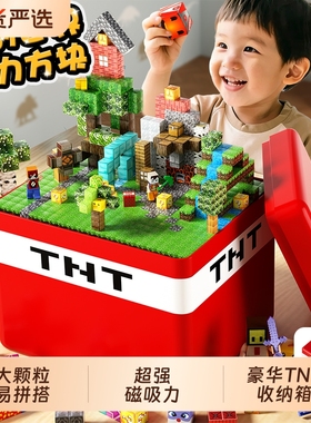 我的世界磁力方块积木全套MC玩具益智强磁铁儿童男女孩6生日礼物8