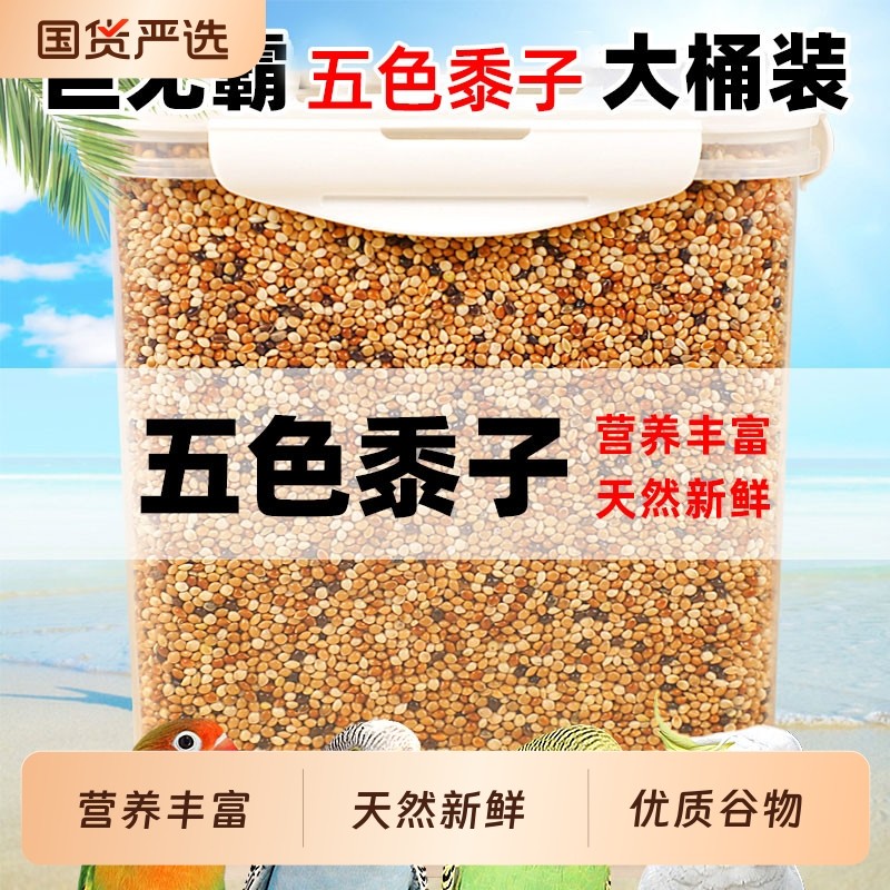 鹦鹉鸟粮饲料谷子牡丹虎皮玄凤粮食文鸟珍珠专用带壳五色黍子黄米