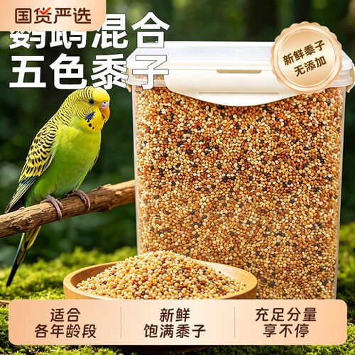 混合黍子鸟粮鸟食虎皮鹦鹉饲料谷子粮食文鸟黄谷子鸟粮食五色鸟类