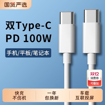 PD100W快充数据线双typec