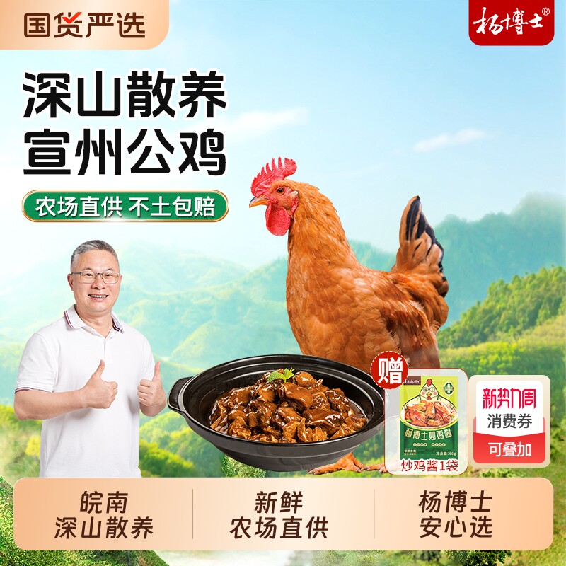 杨博士宣州鸡深山散养土鸡未打鸣公鸡新鲜童子鸡整只红烧皖南