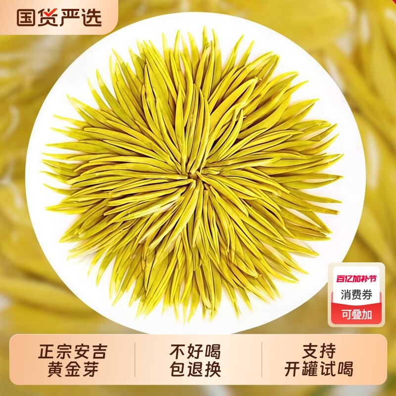 黄金芽茶叶新茶明前头采安吉嫩芽春茶特级白茶绿茶散装自己喝
