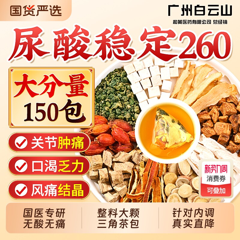 菊苣栀子茶酸尿高风痛专用茶溶石去结晶茯苓葛根正品特降效养生茶