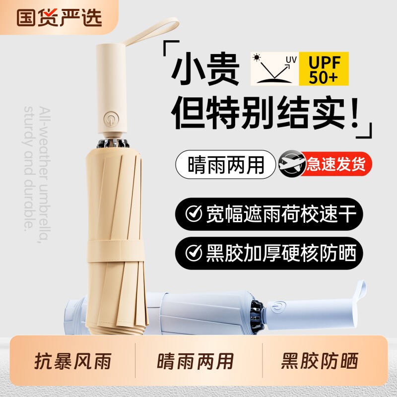 雨伞遮阳伞大号加固加厚抗风折叠伞防晒防紫外线两用伞手动纤维