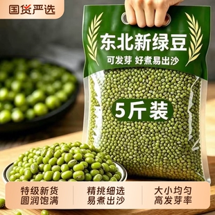 绿豆新货优质东北农家5斤10新鲜批发汤今年大颗粒发豆芽大粒发芽
