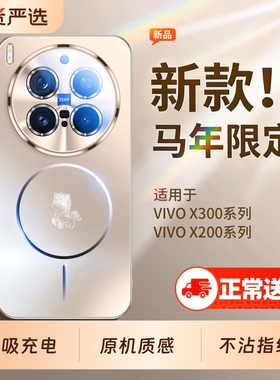 适用vivox300手机壳新款x200pro磁吸磨砂玻璃x300pro镜头全包保护套promini超薄防摔x200s高级感ultra马年X外