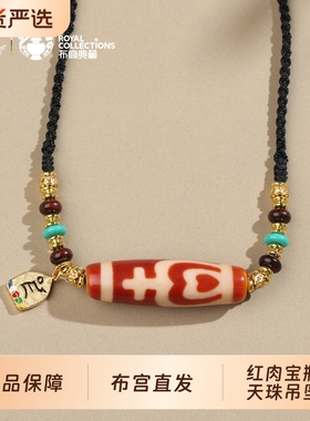 布达拉宫红肉宝瓶天珠吊坠国风新款项链玛瑙文创手工可调节颈饰