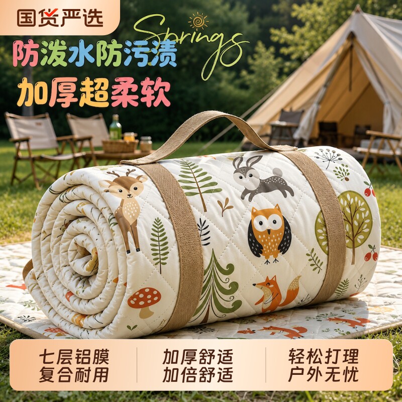 特厚野餐垫帐篷地垫防潮垫加厚超声波露营垫公园草坪内垫防水户外