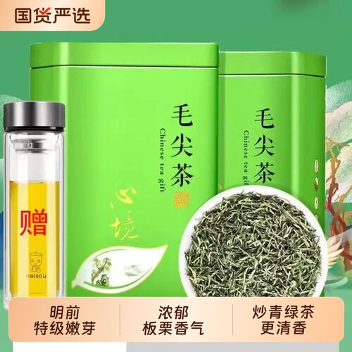 信阳毛尖2026新茶叶浓香耐泡型特级嫩芽尖春茶明前绿茶500g礼罐装