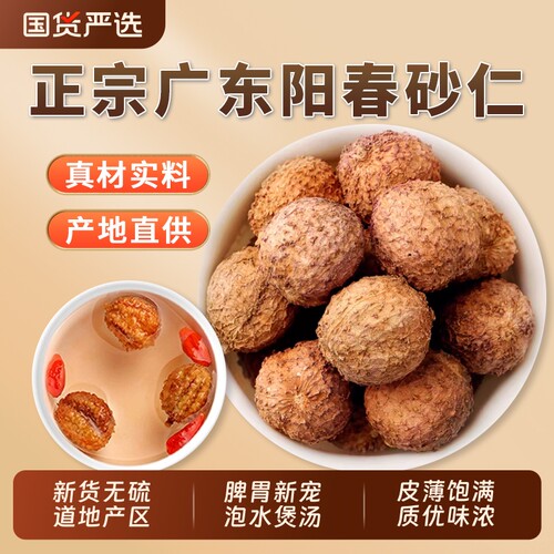 正宗阳春砂仁干货正品官方旗舰店特级春砂仁煲汤养胃炖汤春沙仁果