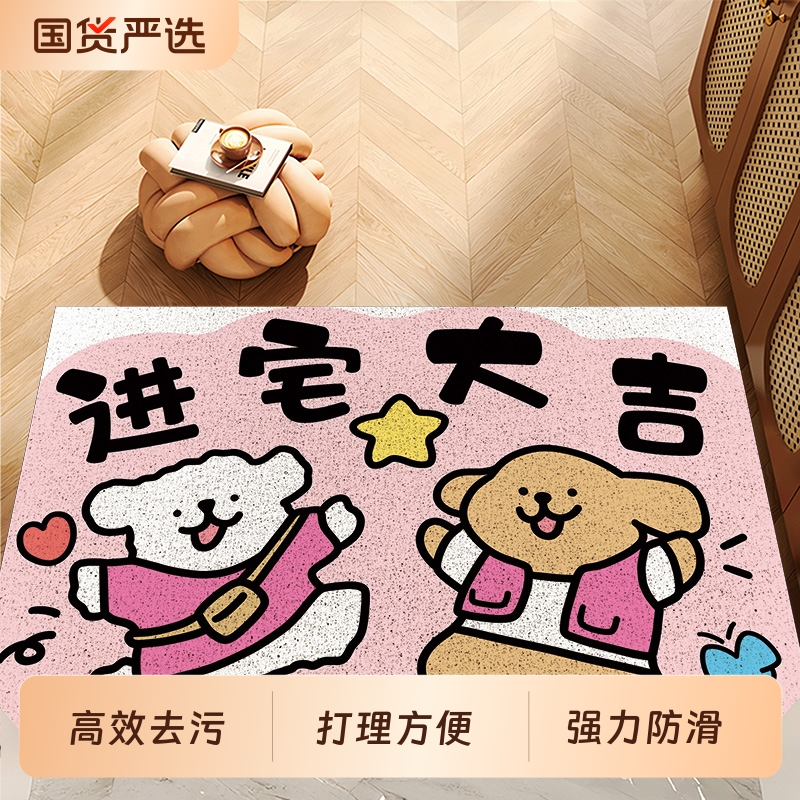卡通入户门丝圈地垫门口耐磨脚垫进门家用蹭土地毯玄关门垫可裁剪