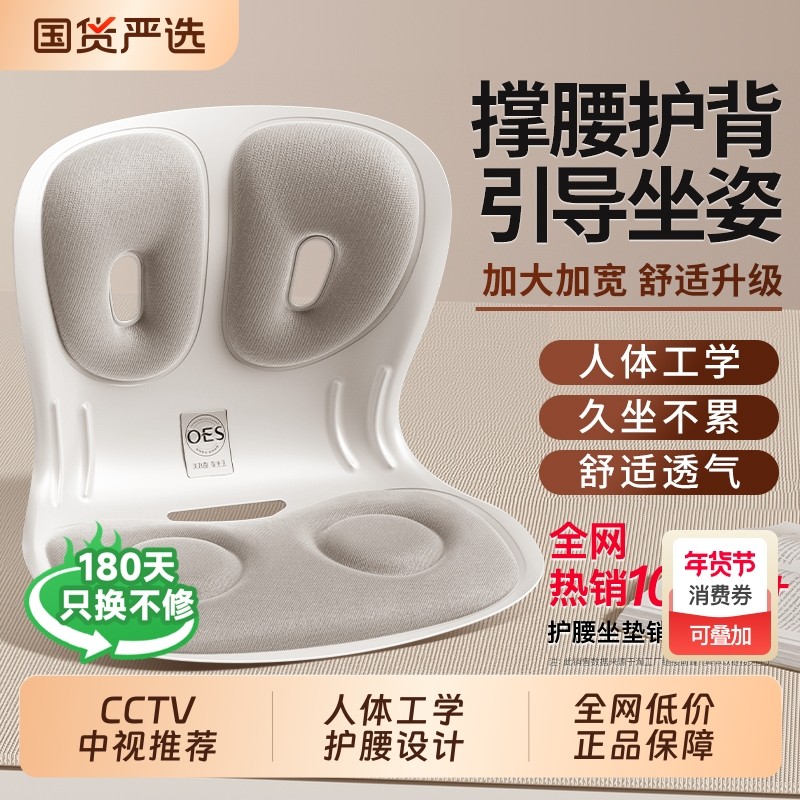 OES护腰坐垫久坐神器靠背人体工学坐姿椅靠垫托支撑坐垫办公神器,个人护理/保健/按摩器材,矫姿用品,淘宝优惠券,粉丝福利购,淘宝优惠卷