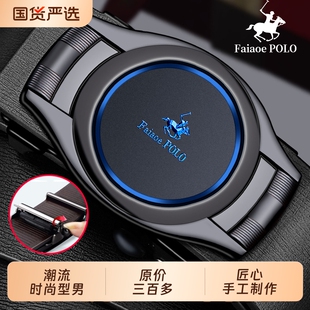 潮男裤 休闲韩版 带 皮带腰带自动扣真皮牛皮青中年新款 保罗商务男士