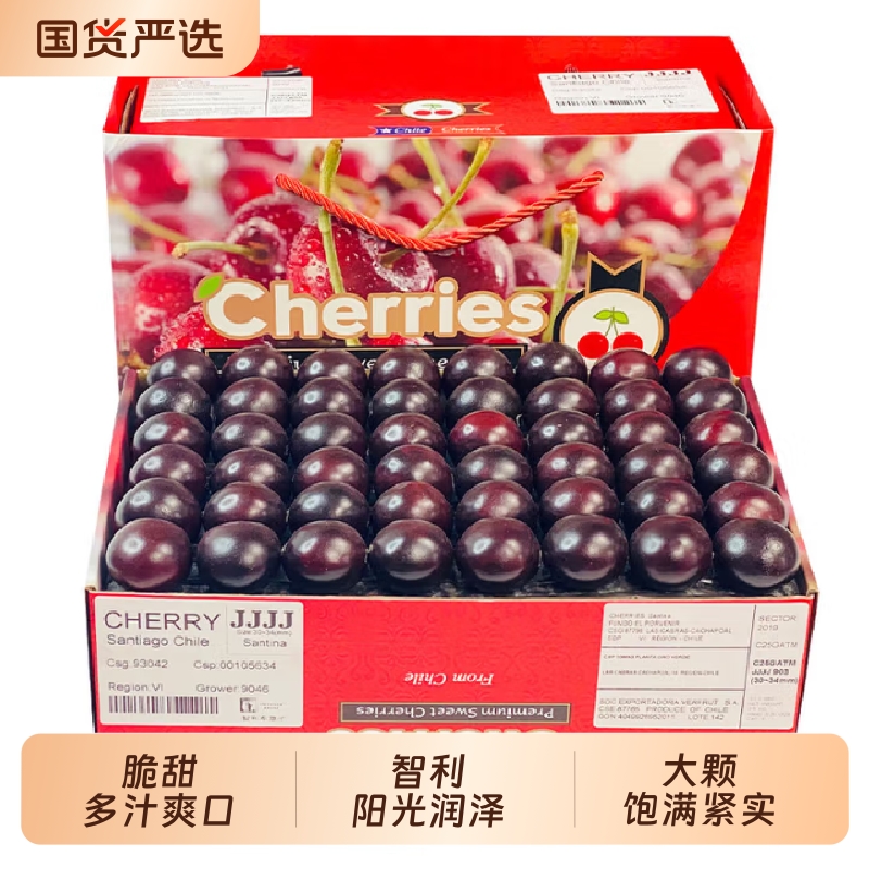 【JD/顺丰发货】智利空运大樱桃美早大樱桃黑珍珠孕妇水果礼盒整