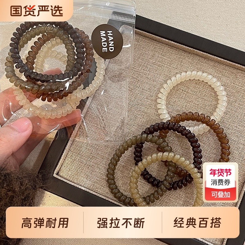 电话线发绳发圈女头绳2025新款高端皮筋扎头发高弹力耐用头圈头饰