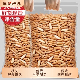 手剥松子手剥长粒500g新货2026旗舰店特年货大颗粒零食阿富坚果