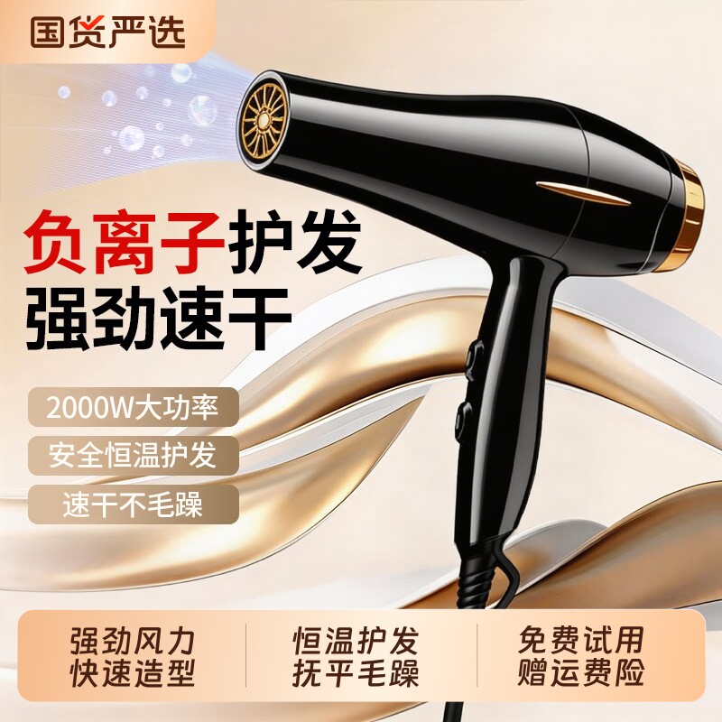 集语电吹风机家用理发店专用大功率发廊速干风筒负离子护发大风力