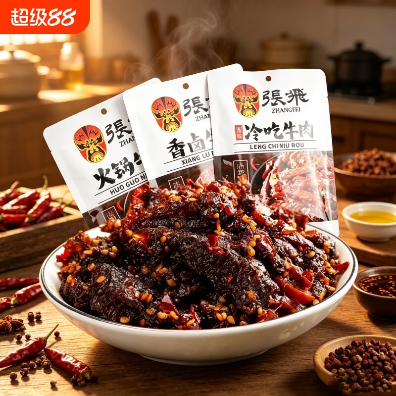 张飞香卤冷吃牛肉小袋装四川特产图片