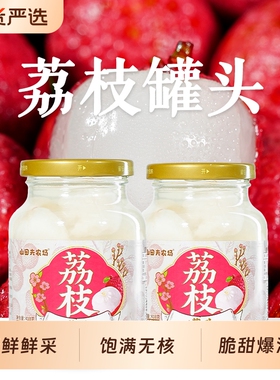 无核荔枝罐头 418g*2 瓶 山田夫农场 清甜多汁 开罐即食 新鲜罐头