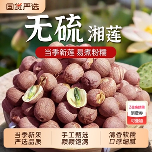 带芯莲子干货500g特级连子粒中药材湘莲米红皮有芯红莲肉湖南湘潭