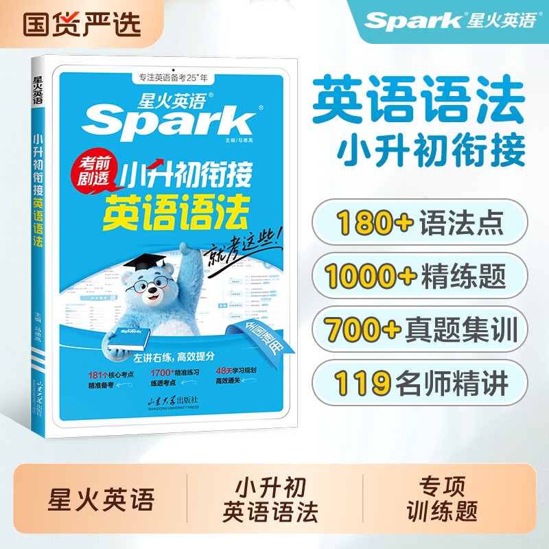 星火英语小升初小学英语语法官方正版现货2027年专项训练升初中语法专项强化训练1700题训练练习册阅读6年级4年级衔接单词作文词汇