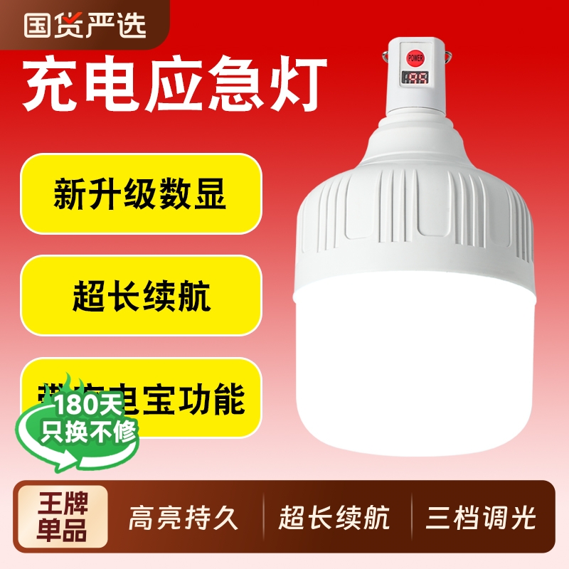 充电照明灯停电应急灯移动户外露营家用led地摊灯泡夜市摆摊灯