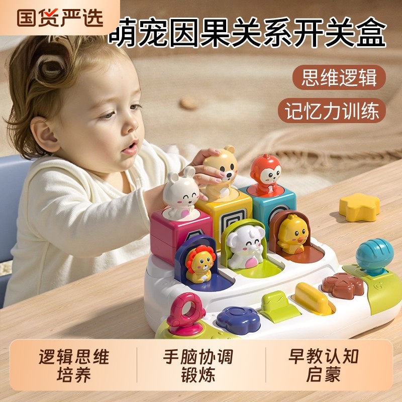 躲猫猫开关盒宝宝益智玩具1-3岁婴幼儿早教因果关系锻炼手指精细