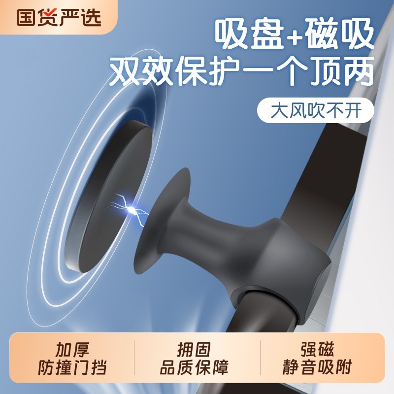 门吸强磁铁免打孔门后防撞软胶门挡卫生间吸门固定门把手硅胶磁吸图片