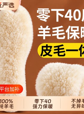 澳洲100%纯羊毛棉鞋垫羊皮毛一体