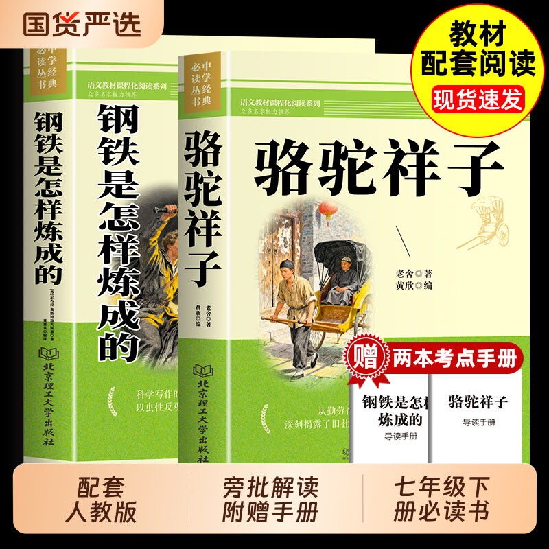 骆驼祥子和钢铁是怎样炼成的海底两万里正版书原著老舍著七年级下册必读的课外书初中生初一下册青少年读物人教版完整版无删减td