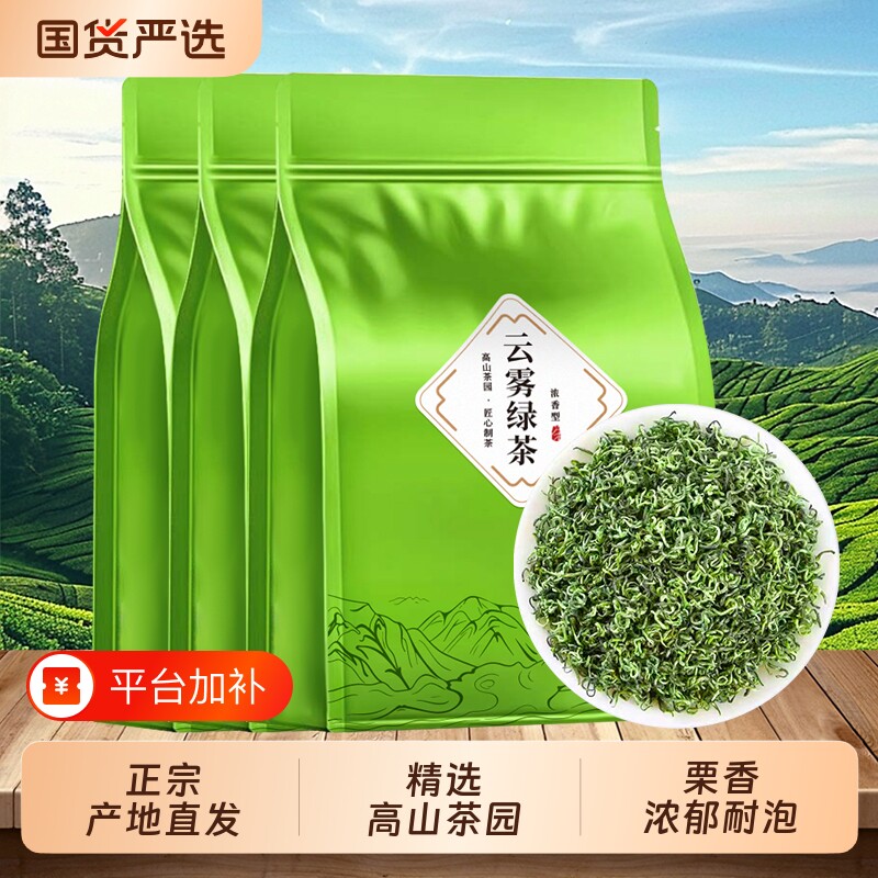高山绿茶2026新茶云雾茶叶浓香型春茶非毛尖茶日照充足散装袋装