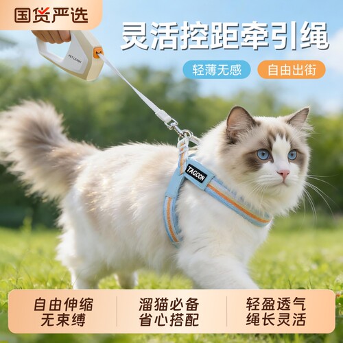 猫咪牵引绳防挣脱溜猫绳外出专用