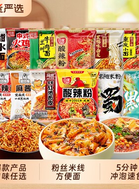 【拍6袋更优惠】白家陈记酸辣粉米线面皮方便速食冲泡袋装组合