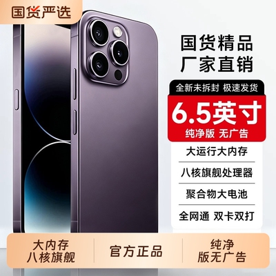 15promax智能手机纯净版无广告全网通双卡双待6.5英寸大屏千元学生机办公备用机老人机未拆封大内存