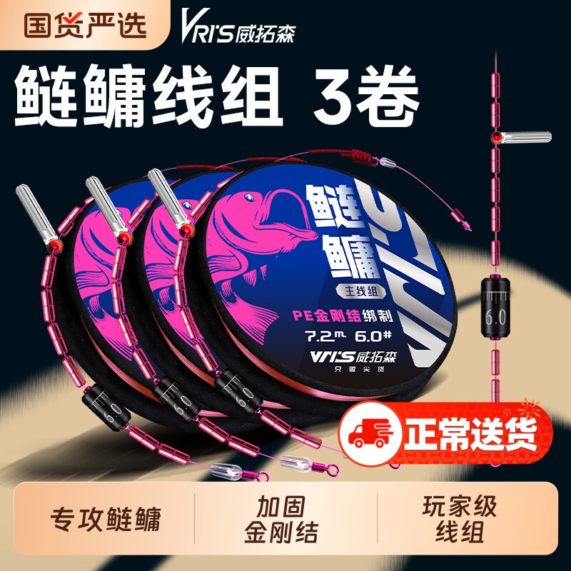 威拓森鲢鳙PE线主线成品主线组全套正品钓鱼鱼线台钓大物套装绑好