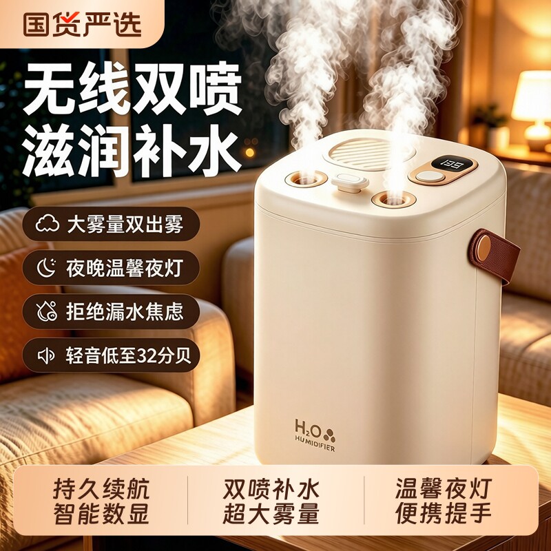 加湿器家用卧室静音小型大喷雾孕妇婴儿室内空气车载桌面便携新款