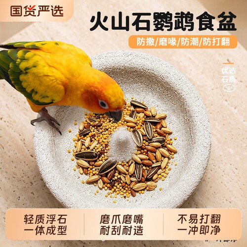 【抖音爆款】火山石鹦鹉食盆