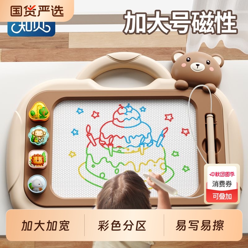 知贝萌熊儿童涂鸦画板一拉即净