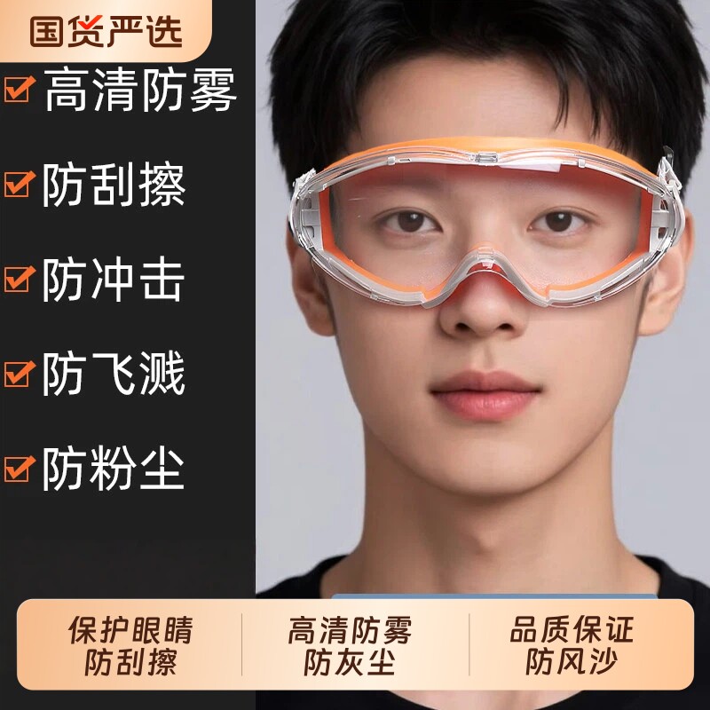 护目镜劳保防飞溅防尘专用打磨切割骑行防风沙防雾电焊眼镜可戴