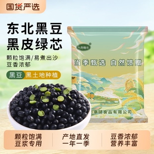 一把锄头绿芯黑豆打豆浆专用东北农家五谷杂粮绿心新货豆子黑皮