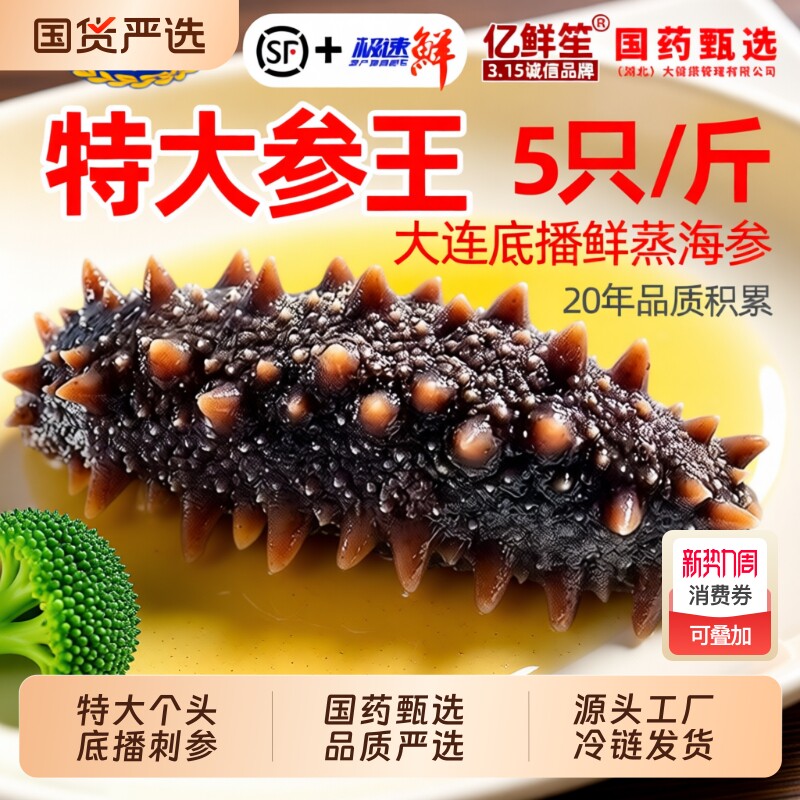 大连海参即食刺参鲜活非淡干辽参500g特价冷冻年货新鲜水产老年人