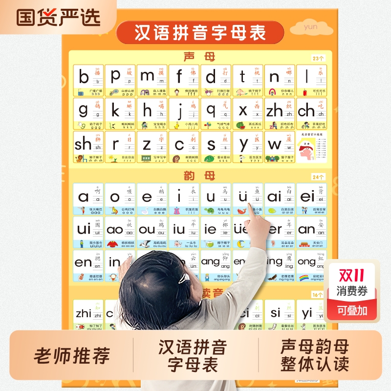 幼小衔接汉语拼音字母表墙贴挂图