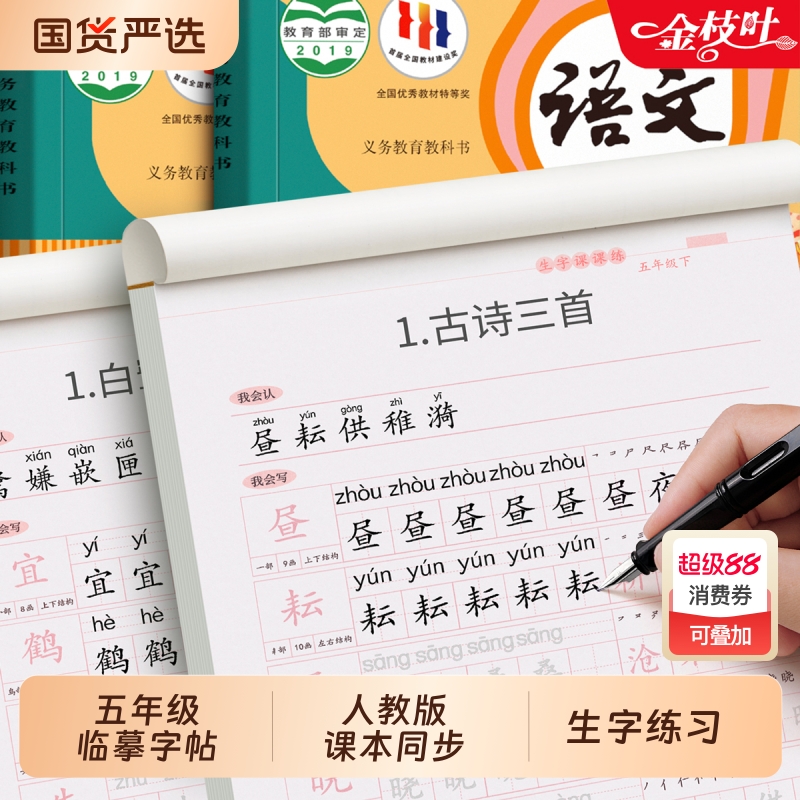 五年级上册同步练字帖人教版